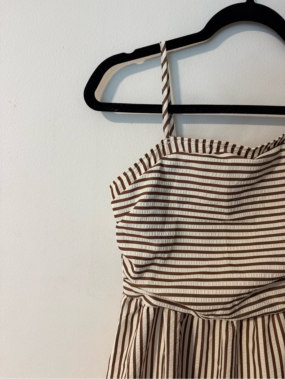 SHEIN Cream and Brown Striped Maxi Dress - Picture 2 of 3